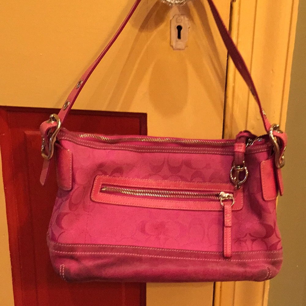 Coach Signature Duffle Suede Tassel Shoulder bag